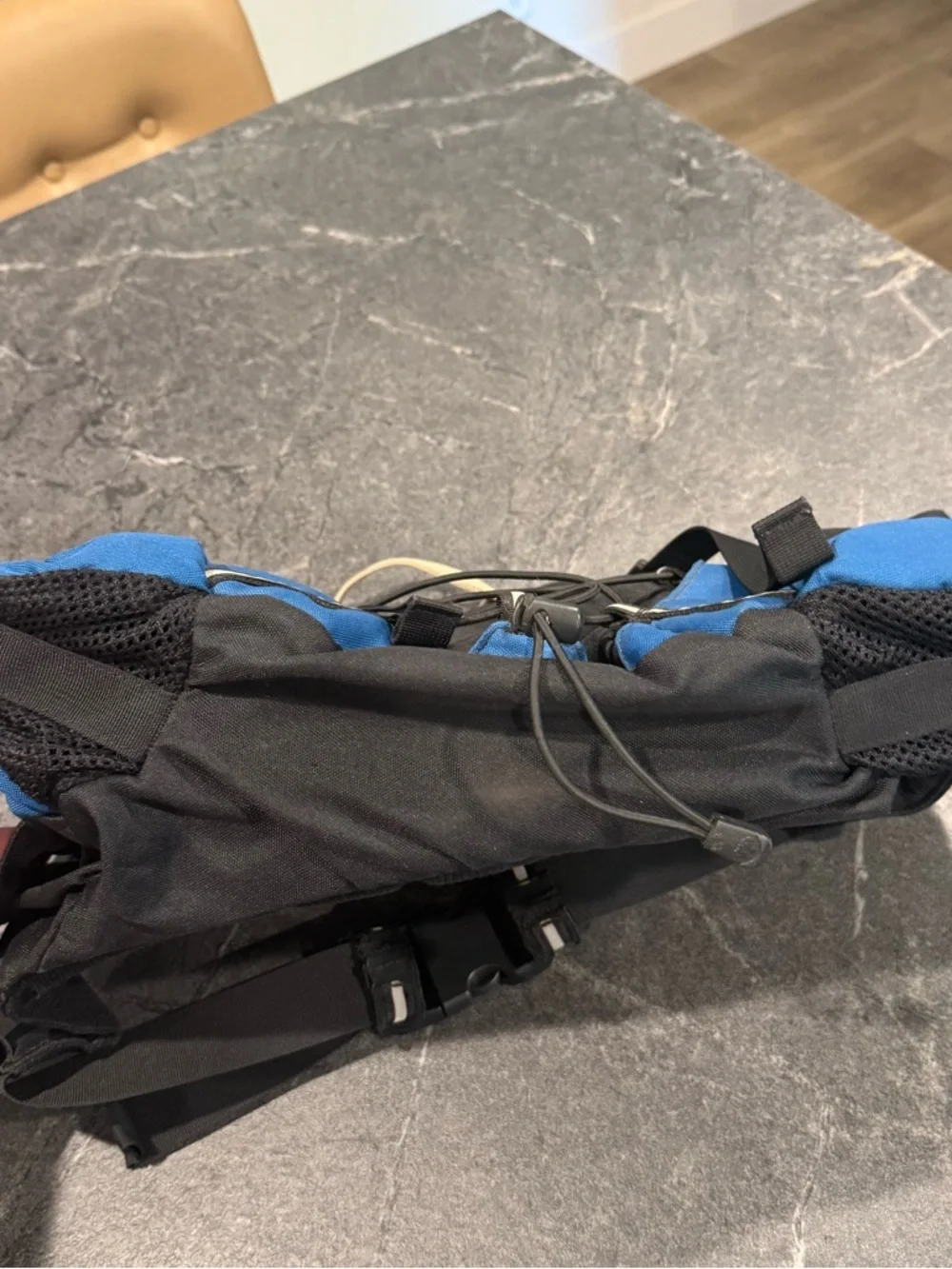 The North Face vintage lumbar hiking pack bag blue large pockets outdoor fanny